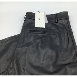 7 For All Mankind Womens Faux Leather Black Pants Size‎ Large NWT